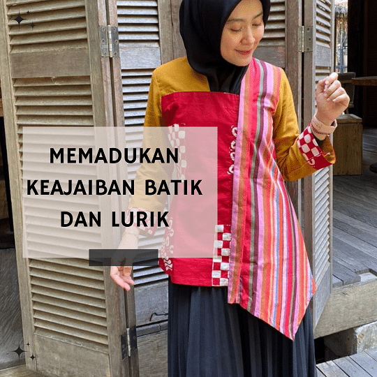 Blus Kombinasi Lurik