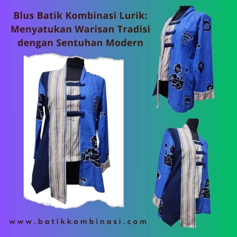 Blus Batik Kombinasi Lurik